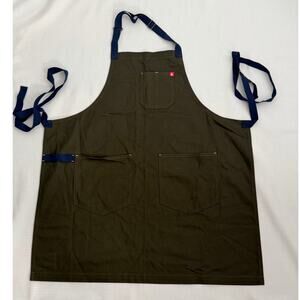 Hedley & Bennett Essential Apron olive green with navy straps NWT
